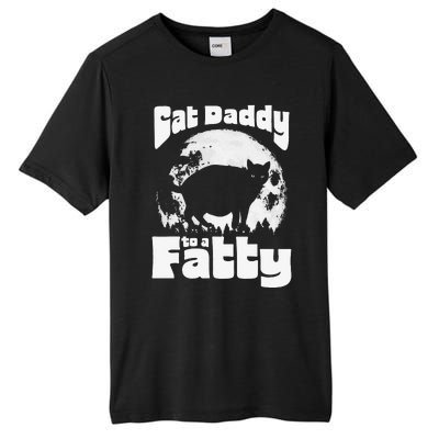 Cat Daddy To A Fatty! Funny Vintage Full Moon & Chonk Dad Tall Fusion ChromaSoft Performance T-Shirt