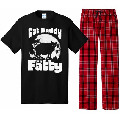 Cat Daddy To A Fatty! Funny Vintage Full Moon & Chonk Dad Pajama Set