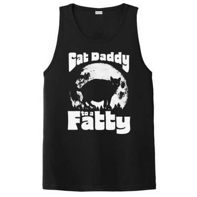 Cat Daddy To A Fatty! Funny Vintage Full Moon & Chonk Dad PosiCharge Competitor Tank