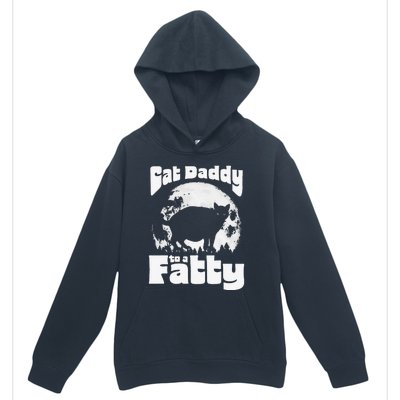 Cat Daddy To A Fatty! Funny Vintage Full Moon & Chonk Dad Urban Pullover Hoodie