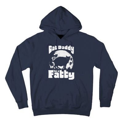 Cat Daddy To A Fatty! Funny Vintage Full Moon & Chonk Dad Tall Hoodie