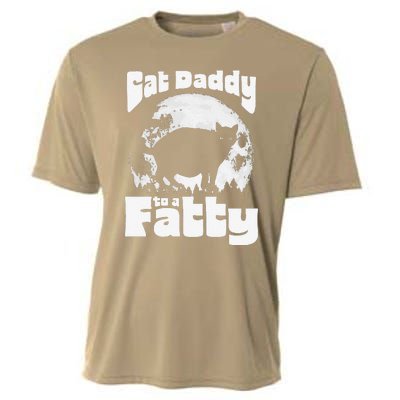 Cat Daddy To A Fatty! Funny Vintage Full Moon & Chonk Dad Cooling Performance Crew T-Shirt