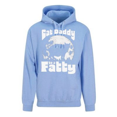 Cat Daddy To A Fatty! Funny Vintage Full Moon & Chonk Dad Unisex Surf Hoodie