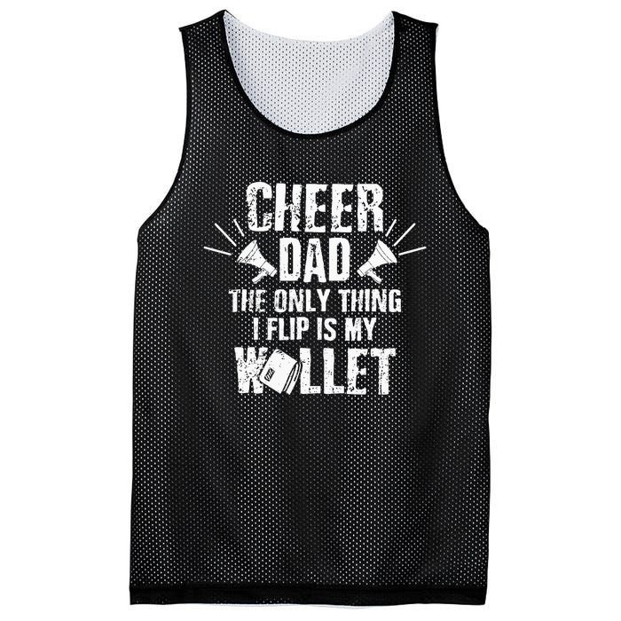 Cheer Dad The Only Thing I Flip Is My Wallet funny quote Mesh Reversible Basketball Jersey Tank