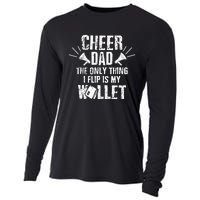 Cheer Dad The Only Thing I Flip Is My Wallet funny quote Cooling Performance Long Sleeve Crew