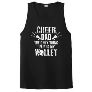 Cheer Dad The Only Thing I Flip Is My Wallet funny quote PosiCharge Competitor Tank