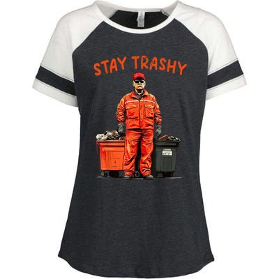 Cool Donald Trump Garbage Stay Trashy Funny Maga Trump 2024 Enza Ladies Jersey Colorblock Tee