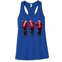 Christmas Donald Trump President 2024 Dancing Funny Santa Gift Women's Racerback Tank