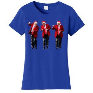 Christmas Donald Trump President 2024 Dancing Funny Santa Gift Women's T-Shirt