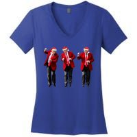 Christmas Donald Trump President 2024 Dancing Funny Santa Gift Women's V-Neck T-Shirt