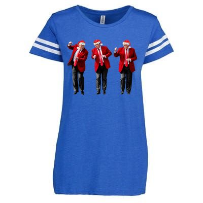 Christmas Donald Trump President 2024 Dancing Funny Santa Gift Enza Ladies Jersey Football T-Shirt