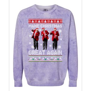 Christmas Donald Trump President 2024 Dancing Funny Santa Meaningful Gift Colorblast Crewneck Sweatshirt