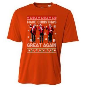 Christmas Donald Trump President 2024 Dancing Funny Santa Meaningful Gift Cooling Performance Crew T-Shirt