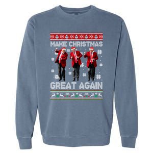 Christmas Donald Trump President 2024 Dancing Funny Santa Meaningful Gift Garment-Dyed Sweatshirt