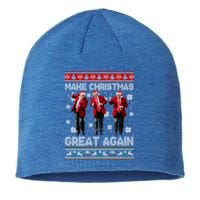 Christmas Donald Trump President 2024 Dancing Funny Santa Meaningful Gift Sustainable Beanie