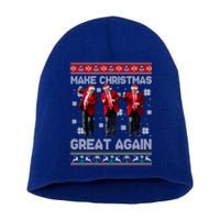 Christmas Donald Trump President 2024 Dancing Funny Santa Meaningful Gift Short Acrylic Beanie