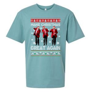 Christmas Donald Trump President 2024 Dancing Funny Santa Meaningful Gift Sueded Cloud Jersey T-Shirt