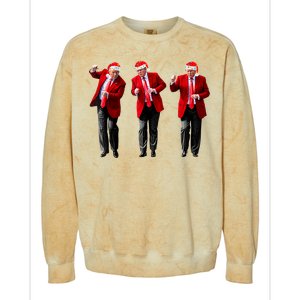 Christmas Donald Trump President 2024 Dancing Funny Santa Colorblast Crewneck Sweatshirt