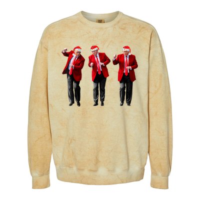 Christmas Donald Trump President 2024 Dancing Funny Santa Colorblast Crewneck Sweatshirt