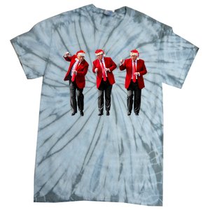 Christmas Donald Trump President 2024 Dancing Funny Santa Tie-Dye T-Shirt