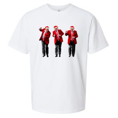 Christmas Donald Trump President 2024 Dancing Funny Santa Sueded Cloud Jersey T-Shirt