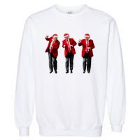 Christmas Donald Trump President 2024 Dancing Funny Santa Garment-Dyed Sweatshirt