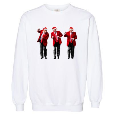 Christmas Donald Trump President 2024 Dancing Funny Santa Garment-Dyed Sweatshirt