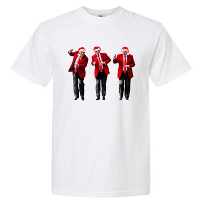 Christmas Donald Trump President 2024 Dancing Funny Santa Garment-Dyed Heavyweight T-Shirt