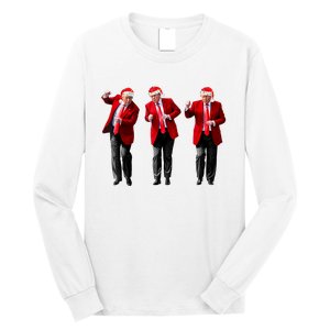 Christmas Donald Trump President 2024 Dancing Funny Santa Long Sleeve Shirt