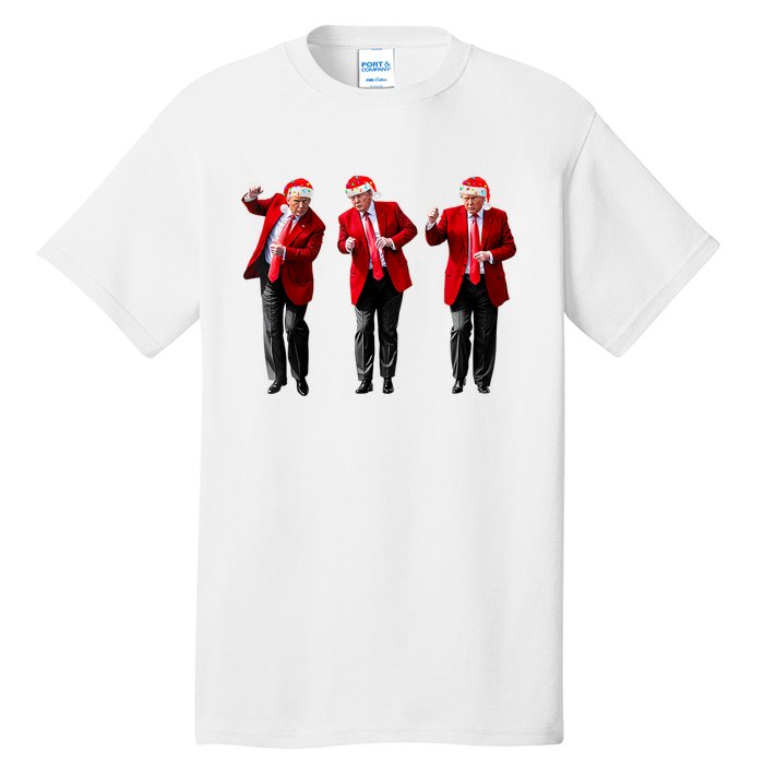 Christmas Donald Trump President 2024 Dancing Funny Santa Tall T-Shirt