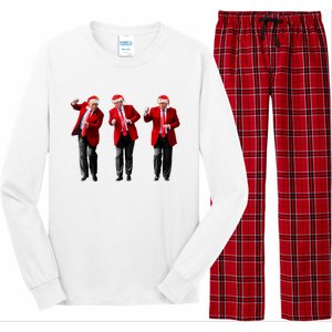 Christmas Donald Trump President 2024 Dancing Funny Santa Long Sleeve Pajama Set