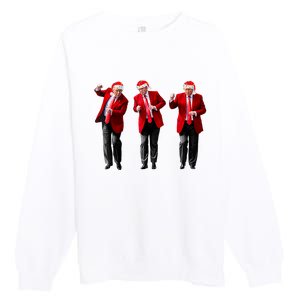 Christmas Donald Trump President 2024 Dancing Funny Santa Premium Crewneck Sweatshirt