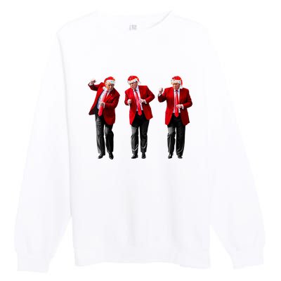 Christmas Donald Trump President 2024 Dancing Funny Santa Premium Crewneck Sweatshirt