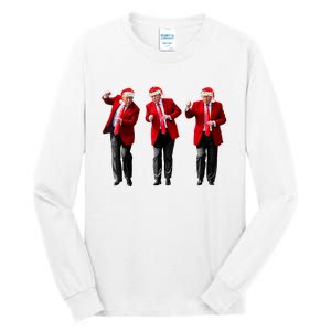 Christmas Donald Trump President 2024 Dancing Funny Santa Tall Long Sleeve T-Shirt