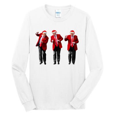 Christmas Donald Trump President 2024 Dancing Funny Santa Tall Long Sleeve T-Shirt