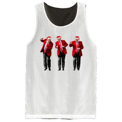 Christmas Donald Trump President 2024 Dancing Funny Santa Mesh Reversible Basketball Jersey Tank