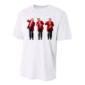 Christmas Donald Trump President 2024 Dancing Funny Santa Performance Sprint T-Shirt