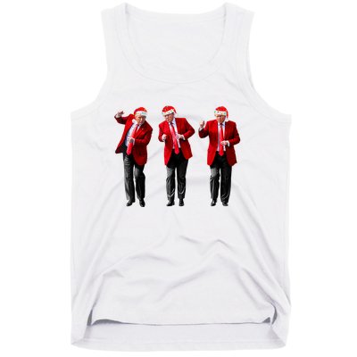 Christmas Donald Trump President 2024 Dancing Funny Santa Tank Top