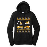 Construction Dump Trucks Bulldozer Ugly Christmas Sweater Women's Pullover Hoodie