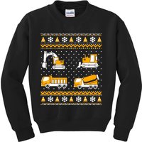 Construction Dump Trucks Bulldozer Ugly Christmas Sweater Kids Sweatshirt