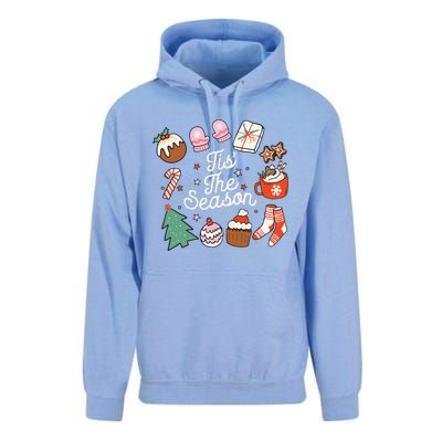 Christmas Doodles Tis The Season Retro Holiday Cookies Tree Unisex Surf Hoodie