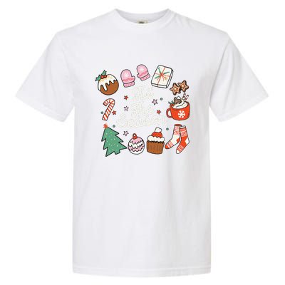 Christmas Doodles Tis The Season Retro Holiday Cookies Tree Garment-Dyed Heavyweight T-Shirt