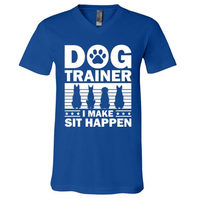 Cool Dog Trainer Dog Training Agility Class Cool Gift V-Neck T-Shirt