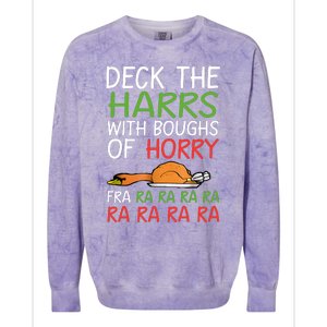 Christmas Deck The Harrs Fra Ra Ra Funny Turkey Colorblast Crewneck Sweatshirt