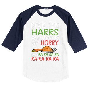 Christmas Deck The Harrs Fra Ra Ra Funny Turkey Baseball Sleeve Shirt