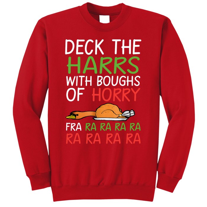 Christmas Deck The Harrs Fra Ra Ra Funny Turkey Sweatshirt