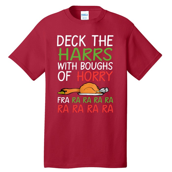 Christmas Deck The Harrs Fra Ra Ra Funny Turkey Tall T-Shirt