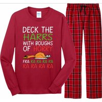 Christmas Deck The Harrs Fra Ra Ra Funny Turkey Long Sleeve Pajama Set