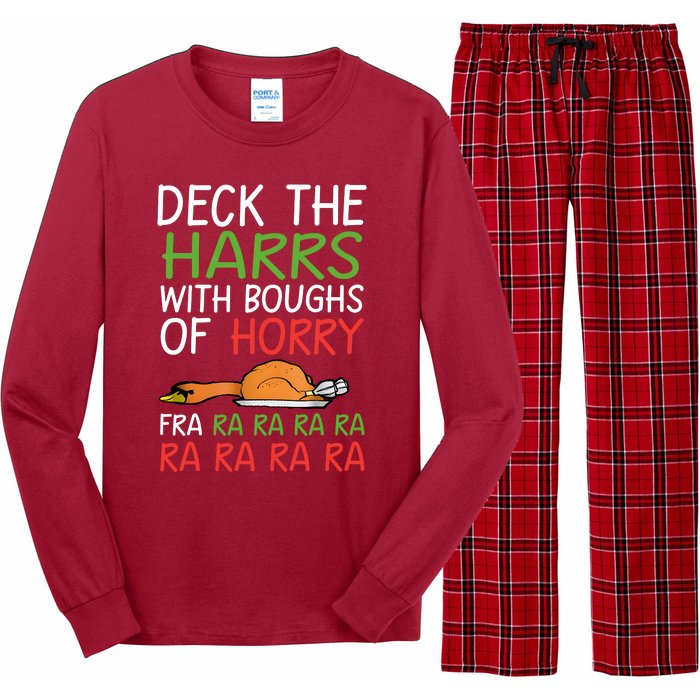 Christmas Deck The Harrs Fra Ra Ra Funny Turkey Long Sleeve Pajama Set