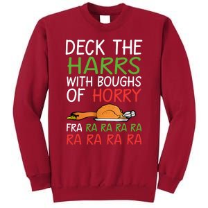 Christmas Deck The Harrs Fra Ra Ra Funny Turkey Tall Sweatshirt